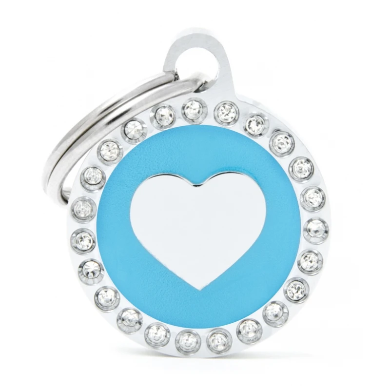 Ταυτότητα Σκύλου My Family Καρδιά Γαλάζια Small 2x2cm 1 Ταυτότητα Σκύλου My Family Καρδιά Γαλάζια Small 2x2cm