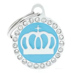 Ταυτότητα Σκύλου My Family Κορώνα Γαλάζια Small 2x2cm