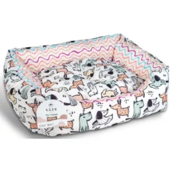 Κρεβατάκι Σκύλου και Γάτας Glee Παραλληλόγραμμο Γκρι Dogs 45x35x18cm