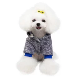 OEM Ρουχαλάκι Πλεχτό Hoodie Grey -Προμήθειες Για Κατοικίδια Κατάστημα πωλήσεων IMG 0250BL 1000x1000h