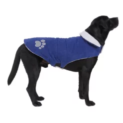 OEM Αντιανεμικό μπουφάν Σκύλου διπλής όψης με επένδυση Μπλε - Λευκό Medium 30cm