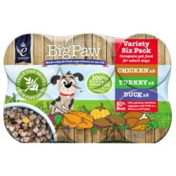 Υγρή Τροφή - Κονσέρβα Σκύλου Little Big Paw Six Pack 2xChicken, 2xDuck, 2xTurkey 6x390gr