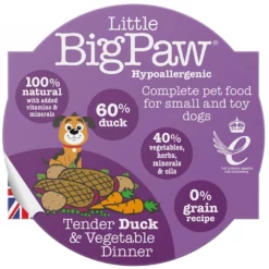 Υγρή Τροφή - Κονσέρβα Σκύλου Little Big Paw Tender Duck & Vegetable Dinner 8x 85gr -Προμήθειες Για Κατοικίδια Κατάστημα πωλήσεων LBP76301 1000x1000h