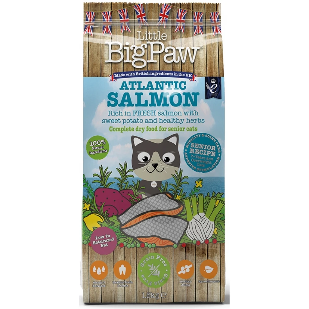 Ξηρά Τροφή Γάτας Little Big Paw Salmon Senior 1,5kg 2 Ξηρά Τροφή Γάτας Little Big Paw Salmon Senior 1,5kg - Image 2