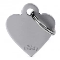 Ταυτότητα Σκύλου My Family Basic Grey Heart Small Tag 3x2cm
