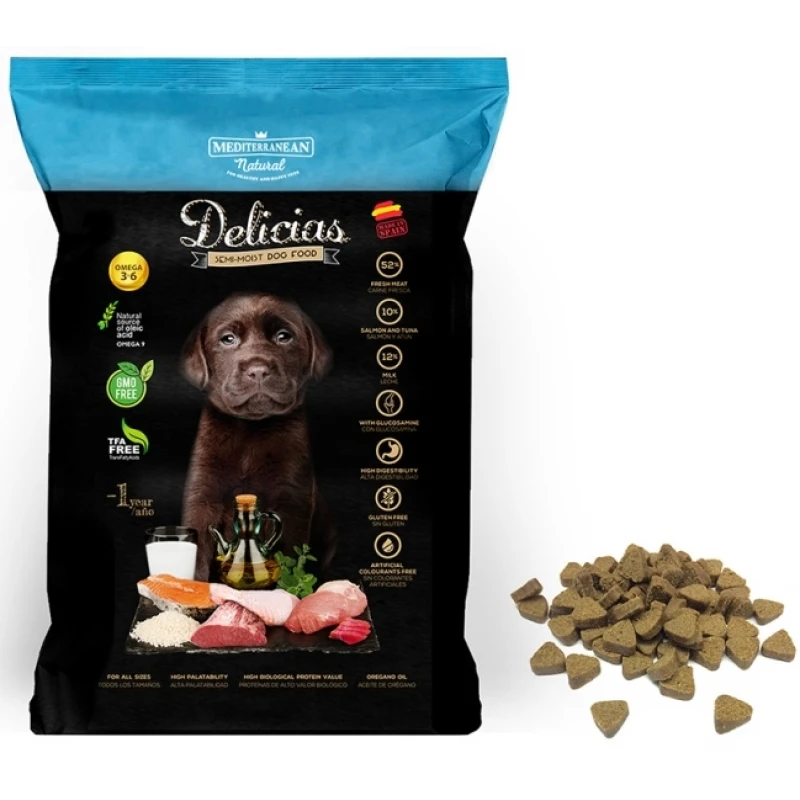 Ημίυγρη τροφή Mediterranean Delicias για κουτάβια 800gr 1 Ημίυγρη τροφή Mediterranean Delicias για κουτάβια 800gr