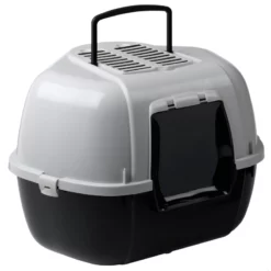 Κλειστή Γωνιακή Τουαλέτα Γάτας Mika της Ferplast (57,5 X 51,5 X H 42 Cm) Μαύρο