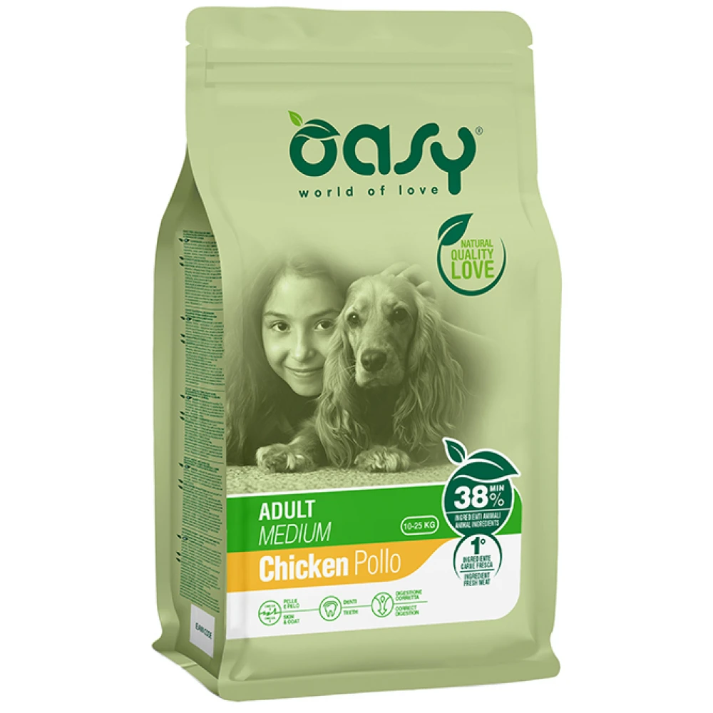 Oasy Dry Dog Adult Medium Chicken 3kg 2 Oasy Dry Dog Adult Medium Chicken 3kg - Image 2