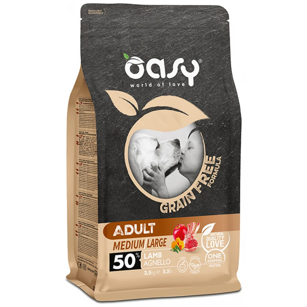 Oasy Dry Dog Grain Free Adult Medium - Large Lamb 2,5kg 2 Oasy Dry Dog Grain Free Adult Medium - Large Lamb 2,5kg - Image 2