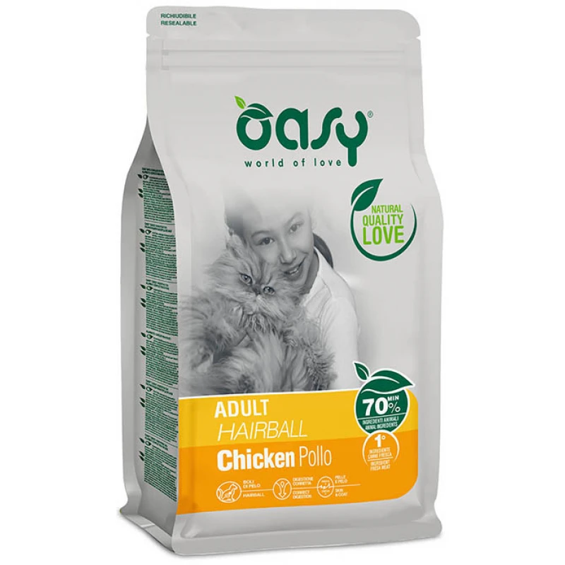 Oasy Cat Hairball Adult Chicken 1,5kg 1 Oasy Cat Hairball Adult Chicken 1,5kg