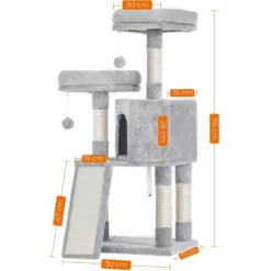 OEM Γατόδεντρο - Ονυχοδρόμιο BigJoy Light Grey 50x35x115cm -Προμήθειες Για Κατοικίδια Κατάστημα πωλήσεων PCT141W01 3 PETSHOP88.GR 1000x1000h