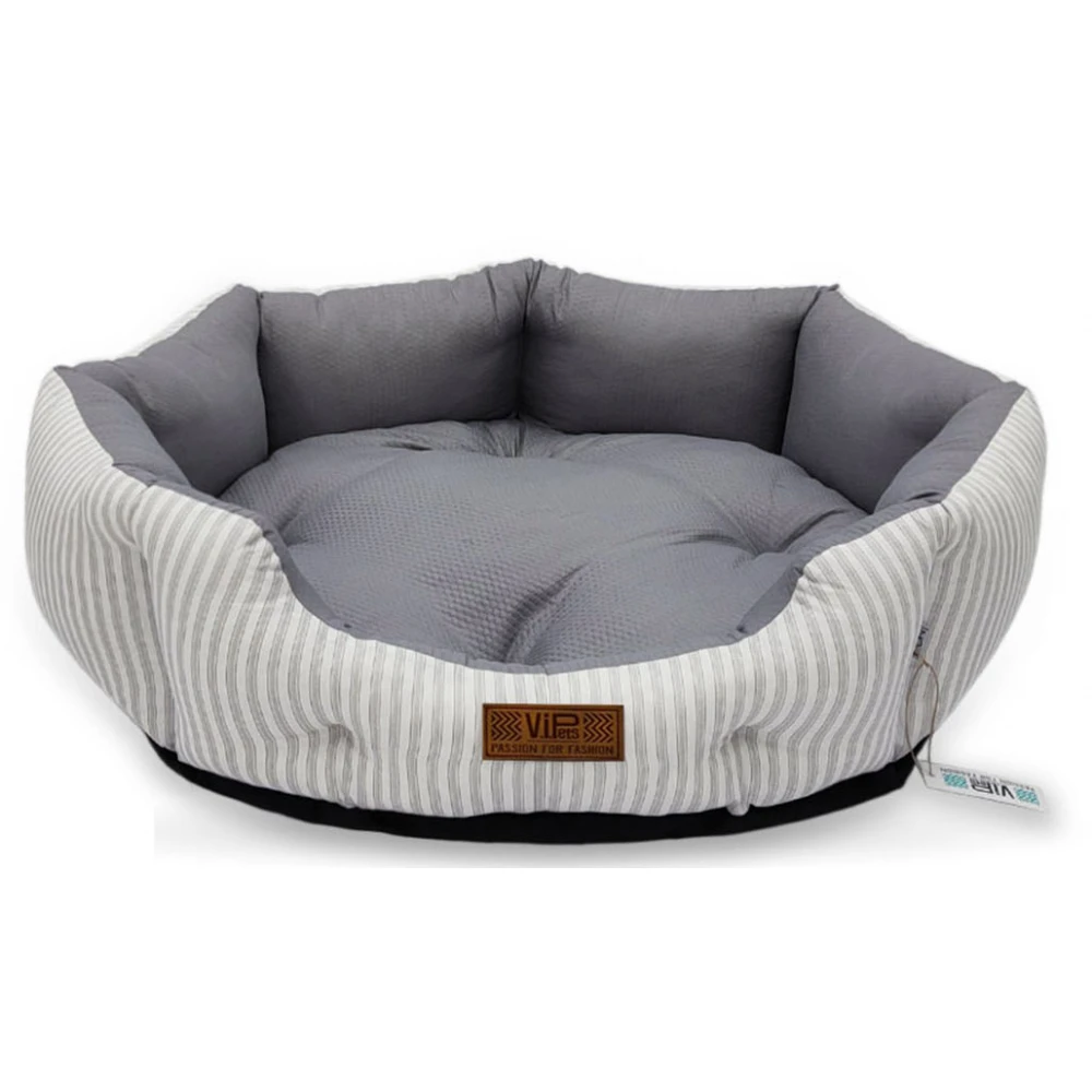 Κρεβατάκι Σκύλου και Γάτας V.I.Pets Royal Cotton Stripes Νο4 Gray 80x80cm 2 Κρεβατάκι Σκύλου και Γάτας V.I.Pets Royal Cotton Stripes Νο4 Gray 80x80cm - Image 2