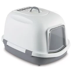 Προμήθειες Για Κατοικίδια Κατάστημα πωλήσεων 17 Stefanplast Τουαλέτα Γάτας Super Queen 71x55x46,5h Cm με Φίλτρο Ενεργού Άνθρακα Γκρι