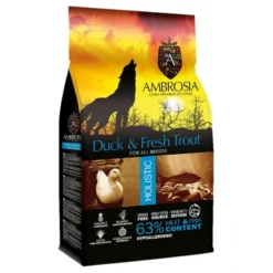 Ambrosia Grain-Free Dog Adult Fresh Trout & Duck 12kg + Δώρο Λάδι Σολομού Perfect Care Freshness 300ml