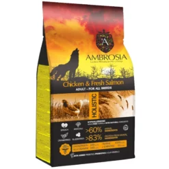 Ambrosia Grain-Free Dog Adult Chicken & Fresh Salmon 12kg + Δώρο Λάδι Σολομού Perfect Care Freshness 300ml