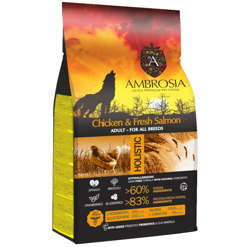 Ambrosia Grain-Free Dog Adult Chicken & Fresh Salmon 12kg + Δώρο Λάδι Σολομού Perfect Care Freshness 300ml 1 Ambrosia Grain-Free Dog Adult Chicken & Fresh Salmon 12kg + Δώρο Λάδι Σολομού Perfect Care Freshness 300ml