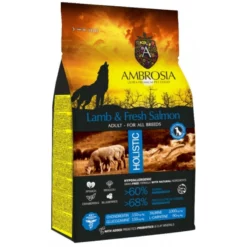 Ambrosia Grain Free Dog Adult Lamb & Fresh Salmon 12kg + Δώρο Λάδι Σολομού Perfect Care Freshness 300ml