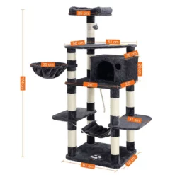 OEM Γατόδεντρο - Ονυχοδρόμιο Bighouse Dark Grey 164cm -Προμήθειες Για Κατοικίδια Κατάστημα πωλήσεων big house 5 1000x1000h