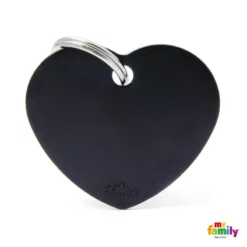Ταυτότητα Σκύλου My Family Basic Black Heart Large Tag 4x2cm