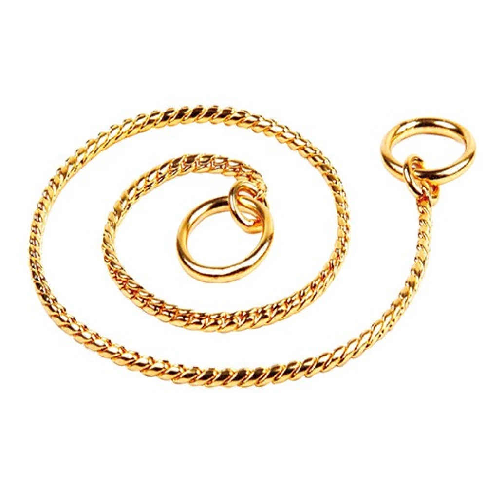 Ανοξείδωτος Λεπτός Πνίχτης Σκύλου Round Snake Gold της Pet Interest 3XL 0.55x60cm 2 Ανοξείδωτος Λεπτός Πνίχτης Σκύλου Round Snake Gold της Pet Interest 3XL 0.55x60cm - Image 2
