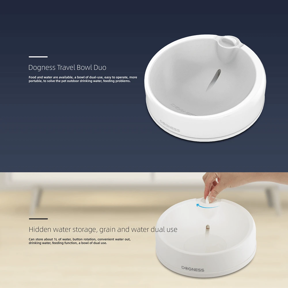 Dogness Travel Bowl Duo για Σκύλους και Γάτες 1000ml Blue 3 Dogness Travel Bowl Duo για Σκύλους και Γάτες 1000ml Blue - Image 3