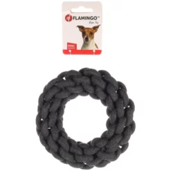 Παιχνίδι Σκύλου Flamingo Ringo Cord Ring Dark Grey 20x5cm