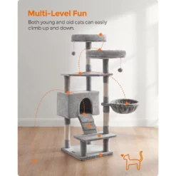 OEM Γατόδεντρο - Ονυχοδρόμιο Activity Center Plus 50x45x142cm Light Grey -Προμήθειες Για Κατοικίδια Κατάστημα πωλήσεων gatodentro onychodromio activity center plus 50x45x142cm light grey 2 petshop88 1000x1000h