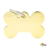 Ταυτότητα Σκύλου My Family Basic Gold Brass Bone Tag Large 4x2cm