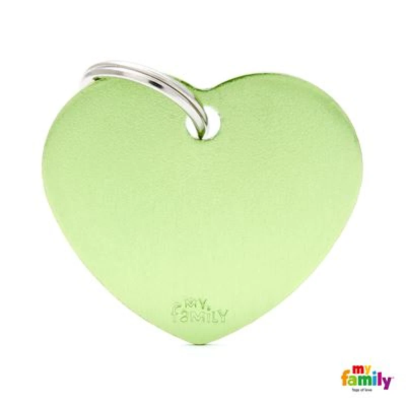 Ταυτότητα Σκύλου My Family Basic Green Heart Large Tag 4x2cm 1 Ταυτότητα Σκύλου My Family Basic Green Heart Large Tag 4x2cm