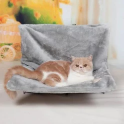 OEM Κρεβατάκι Γάτας Κρεμαστό Λούτρινο 45x40cm Γκρι -Προμήθειες Για Κατοικίδια Κατάστημα πωλήσεων hoopet cat radiator bed grey 522x522 1000x1000 1
