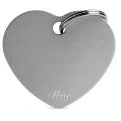 Ταυτότητα Σκύλου My Family Basic Grey Heart Large Tag 4x2cm