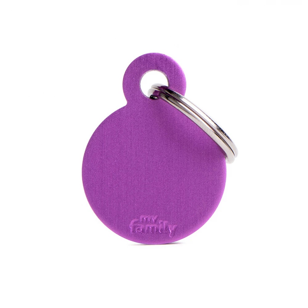 Ταυτότητα Σκύλου My Family Basic Purple Round Tag Small 3x2cm 2 Ταυτότητα Σκύλου My Family Basic Purple Round Tag Small 3x2cm - Image 2