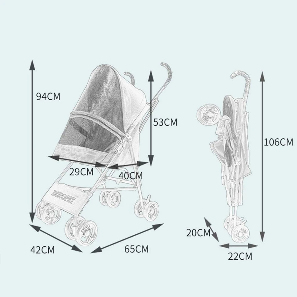 OEM Καρότσι μεταφοράς Σκύλου ή Γάτας με 4 ρόδες 40x29x53cm Πράσινο 3 OEM Καρότσι μεταφοράς Σκύλου ή Γάτας με 4 ρόδες 40x29x53cm Πράσινο - Image 3