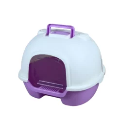 Κλειστή Τουαλέτα Γάτας Cat Toilet Box - Rear Opening With Charcoal Bag Purple 50x41x39cm Μωβ