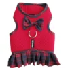 Σαμαράκι Γιλέκο Σκύλου Mesh Harness Φούστα Κόκκινο Καρό M 14x40-48cm