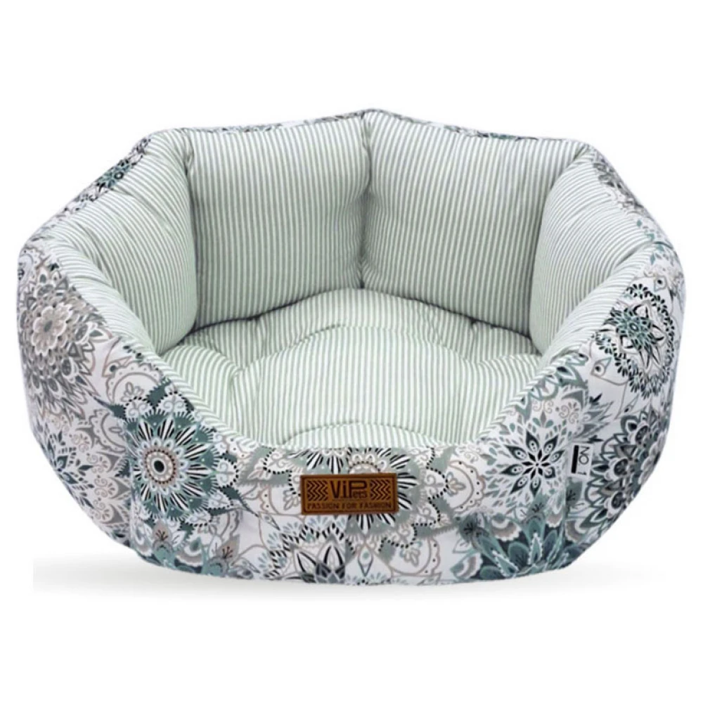 Κρεβατάκι Σκύλου και Γάτας V.I.Pets Royal Λουλούδια Φυστικί - Μπεζ & Ριγέ Φυστικί 70x70cm 2 Κρεβατάκι Σκύλου και Γάτας V.I.Pets Royal Λουλούδια Φυστικί - Μπεζ & Ριγέ Φυστικί 70x70cm - Image 2