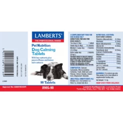 Lamberts Dog Calming Tablets 90tabs -Προμήθειες Για Κατοικίδια Κατάστημα πωλήσεων label 8995 1000x1000w