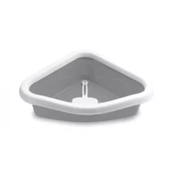 Λεκάνη Γάτας Ανοιχτή Stefanplast Sprint Corner 40x56x14h Cm με φτυαράκι Γκρι