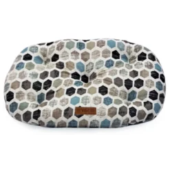 Μαξιλάρι Οβάλ Πουφ Σκύλου και Γάτας V.I.Pets Chill Κυψέλες Πετρόλ Μπεζ 81x53cm