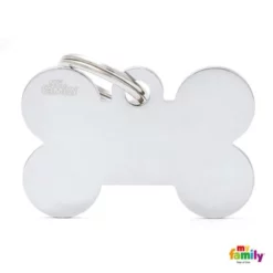 Ταυτότητα Σκύλου My Family Basic Chromed Bone Tag Large 4x2cm