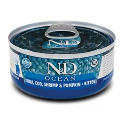 N&D Cat Tuna, Cod, Shrimp & Pumpkin Kitten Wet Food 70gr (12τμχ)