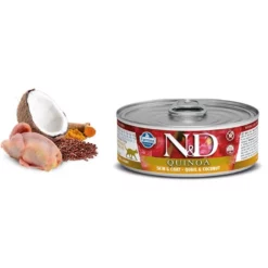 N&D Cat Quinoa Skin & Coat Quail Wet Food 80gr (12τμχ)