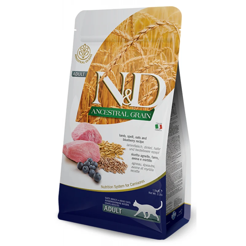 N&D Low Grain Lamb & Blueberry Adult Cat 10kg 1 N&D Low Grain Lamb & Blueberry Adult Cat 10kg