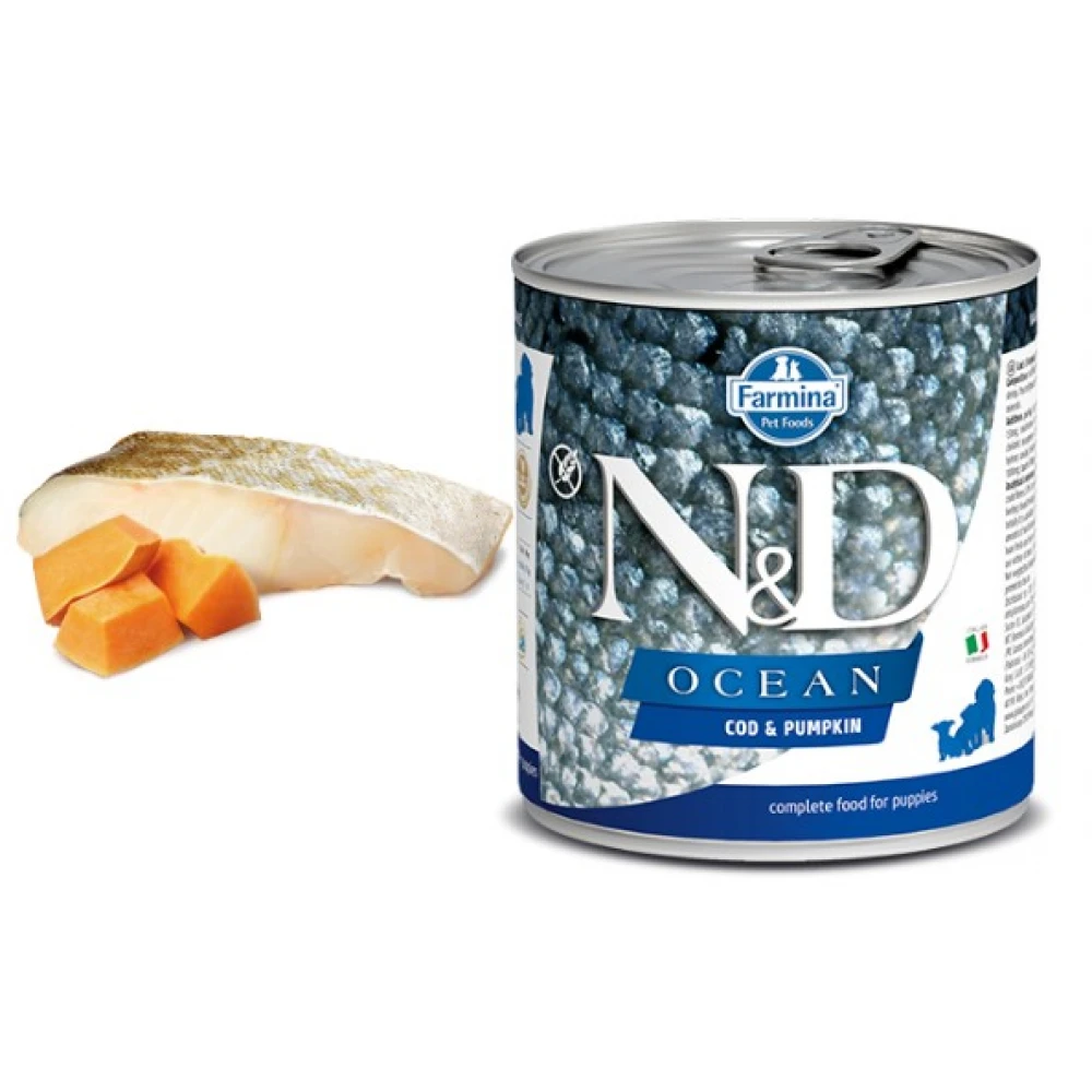 N&D Ocean Wet Codfish & Pumpkin Puppy 285gr 6τμχ 2 N&D Ocean Wet Codfish & Pumpkin Puppy 285gr 6τμχ - Image 2