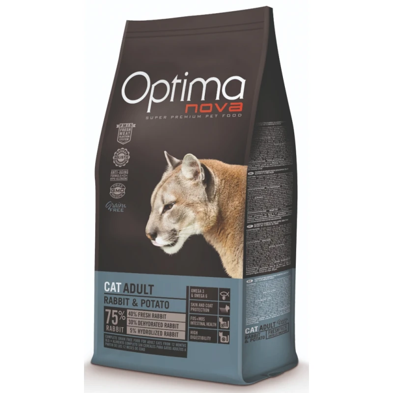 Optimanova Cat Grain Free Adult Rabbit & Potato 2kg 1 Optimanova Cat Grain Free Adult Rabbit & Potato 2kg