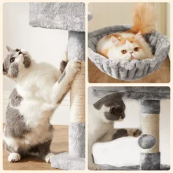 OEM Γατόδεντρο - Ονυχοδρόμιο Feandrea Multilevel Tree 110cm Light Gray -Προμήθειες Για Κατοικίδια Κατάστημα πωλήσεων pct52w 4 1000x1000 1