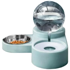 Προμήθειες Για Κατοικίδια Κατάστημα πωλήσεων 44 OEM Αυτόματη ποτίστρα Set με μπολ φαγητού για μικρόσωμους σκύλους και γάτες Petrol