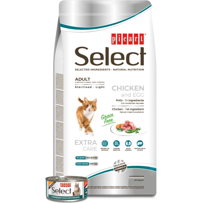 Picart Select Adult Cat Light - Sterilised Grain Free 8kg 1 Picart Select Adult Cat Light - Sterilised Grain Free 8kg