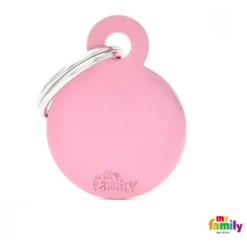 Ταυτότητα Σκύλου My Family Basic Pink Round Tag Small 3x2cm