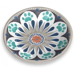 Πλαστικό Μπολ Φαγητού Σκύλου, Γάτας Τarhong Carmel Medallion Grey Γκρι 117ml